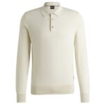 Boss Gemello Longsleeve Knit Polo Off White