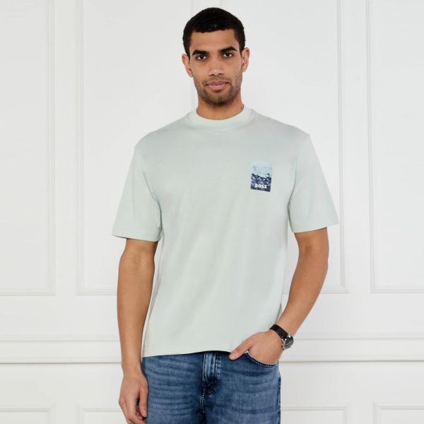 Boss Numbers T-shirt Licht Blauw