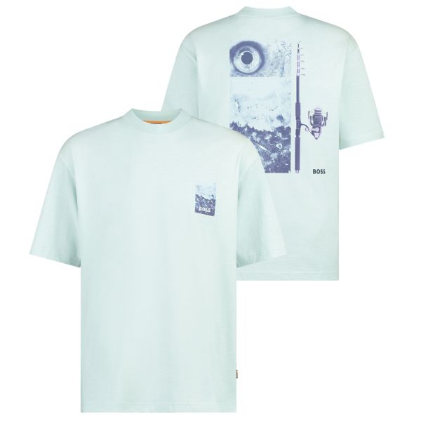 Boss Numbers T-shirt Licht Blauw