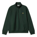 Carhartt WIP Half Zip American Script Sweater Donker Groen