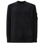 CP Company Chenille Cotton Lens Knit Sweater Navy