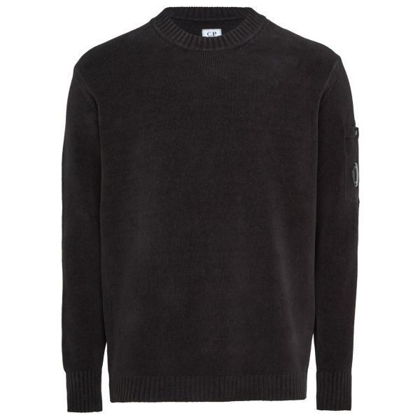 CP Company Chenille Cotton Lens Knit Sweater Zwart