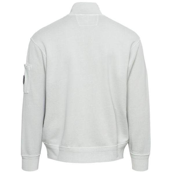 CP Company Cotton Diagonal Fleece Half Zip Sweater Mint