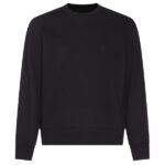 CP Company Cotton Diagonal Fleece Logo Sweater Zwart