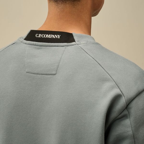 CP Company Diagonal Raised Fleece Lens Sweater Blauw