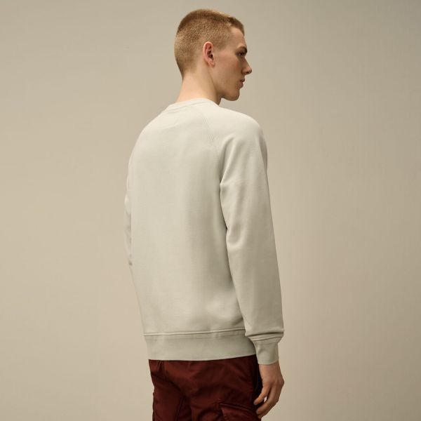 CP Company Diagonal Raised Fleece Logo Sweater Mint