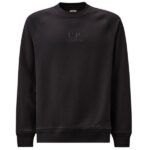 CP Company Diagonal Raised Fleece Logo Sweater Navy