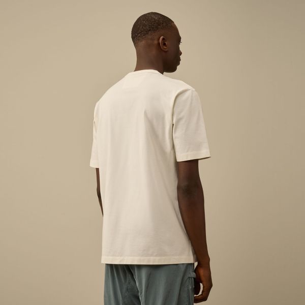 CP Company Mercerized Twisted Embroidery T-shirt Off White