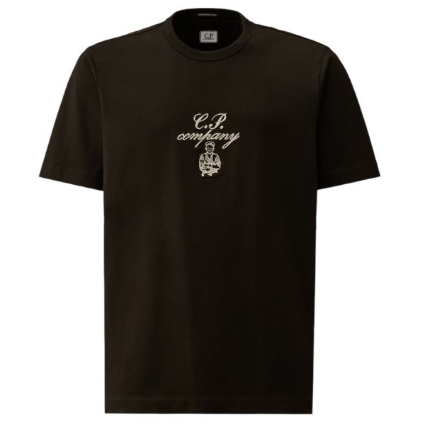 CP Company Mercerized Twisted Embroidery T-shirt Zwart