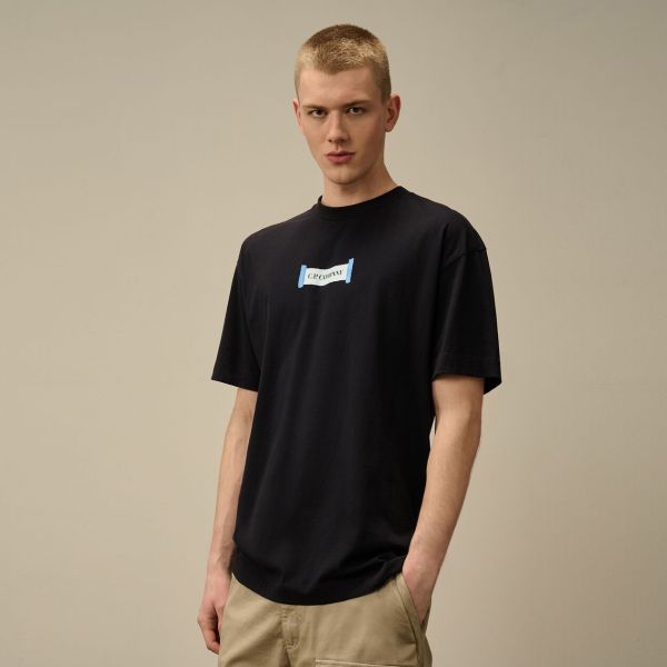 CP Company Printed Logo Back T-shirt Navy