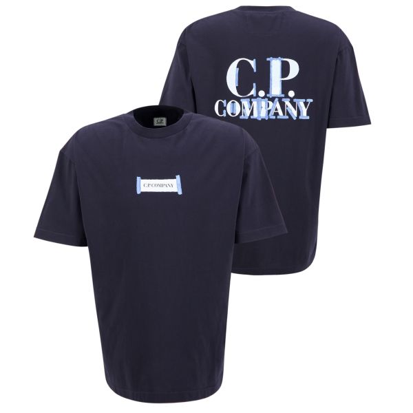 CP Company Printed Logo Back T-shirt Navy