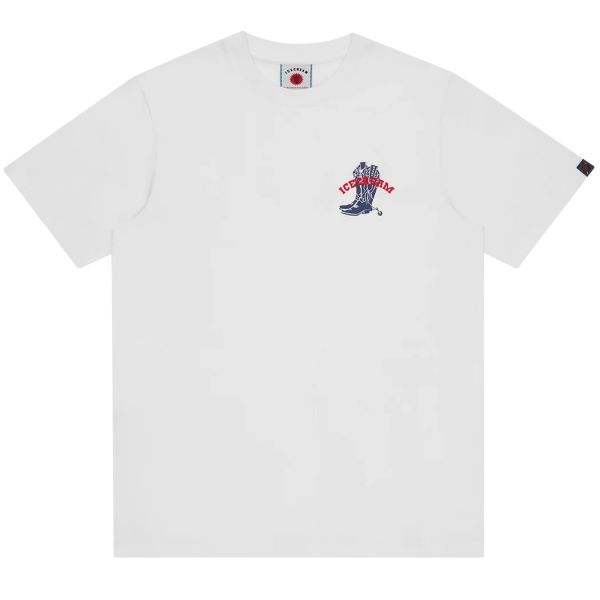Icecream Cowboy Boot T-shirt Wit
