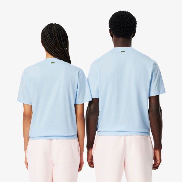 Lacoste Signature Print T-shirt Licht Blauw