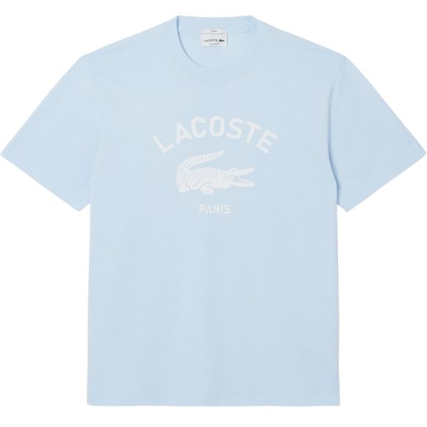 Lacoste Signature Print T-shirt Licht Blauw