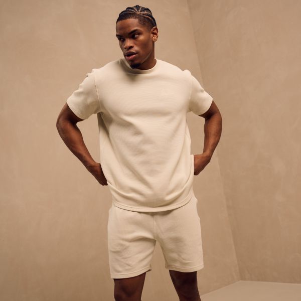 Malelions Signature Waffle T-shirt Beige