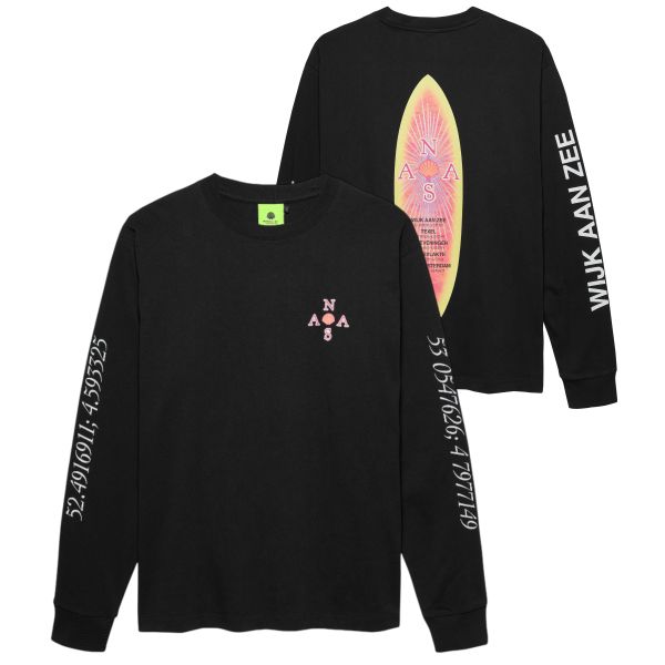 New Amsterdam Surf Association Surfboard Longsleeve T-shirt Zwart