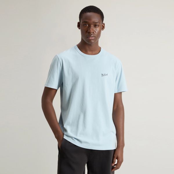 Woolrich Logo T-shirt Licht Blauw