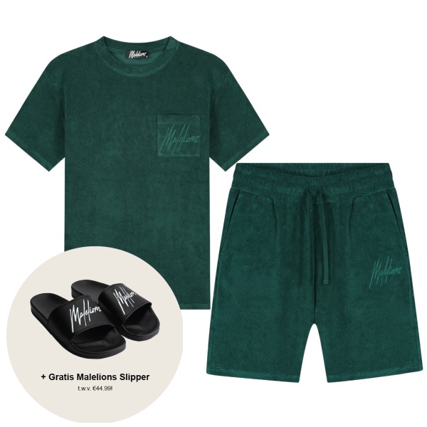 Malelions signature towelling zomerset donker groen