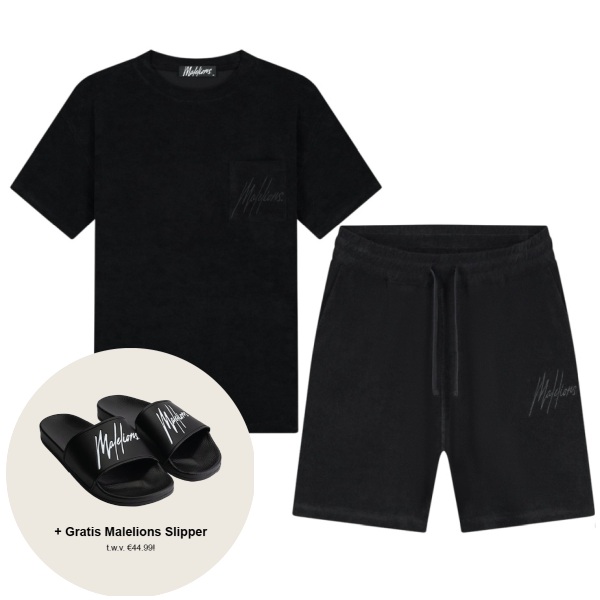 Malelions signature towelling zomerset zwart