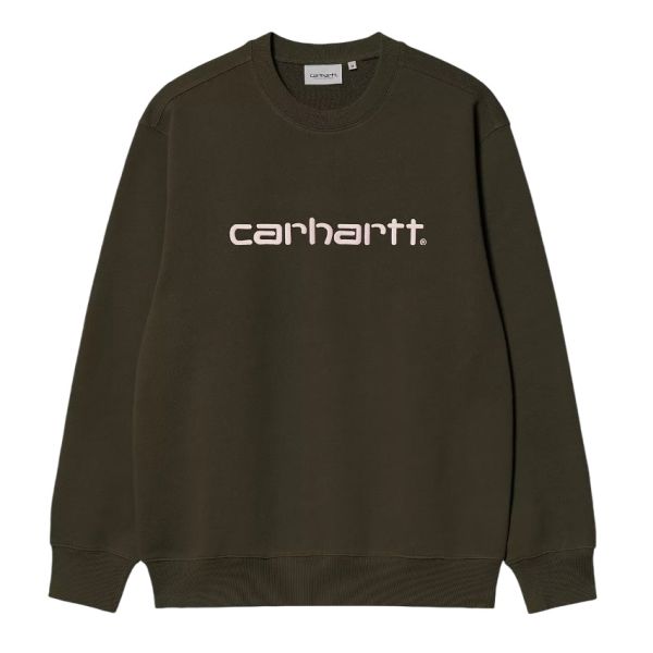 Carhartt WIP Logo Sweater Donker Groen