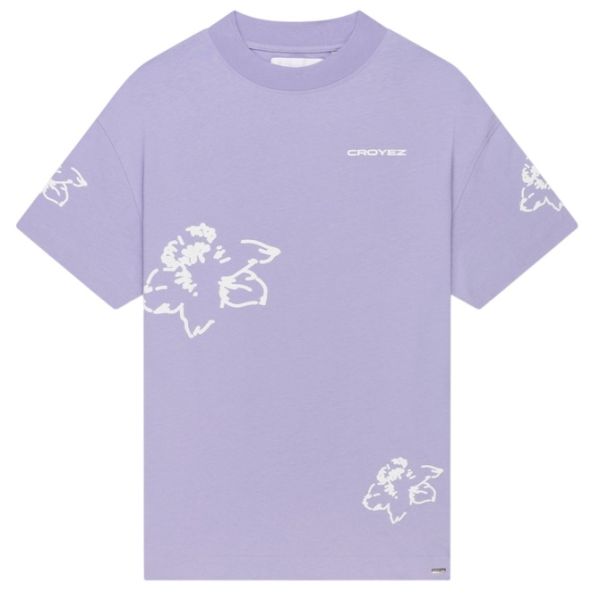 Croyez Initial Flower T-shirt Paars