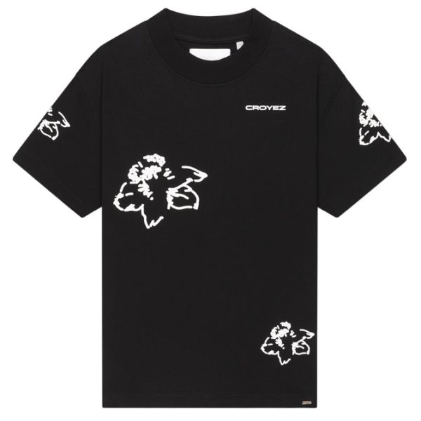 Croyez Initial Flower T-shirt Zwart
