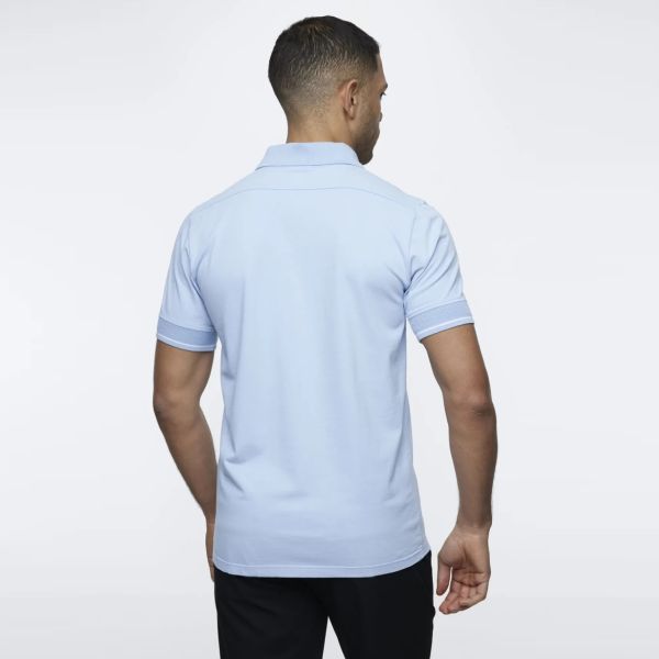 Genti 3 Buttons Polo Licht Blauw