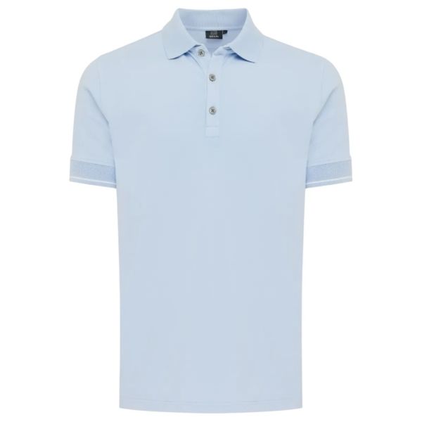 Genti 3 Buttons Polo Licht Blauw