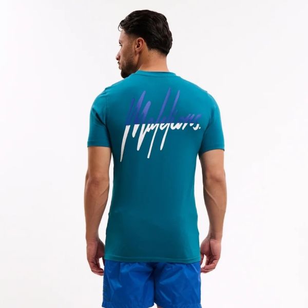 Malelions Split Slim T-shirt Blauw
