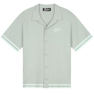 Malelions Knitted Camp Collar Overhemd Licht Groen