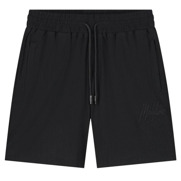 Malelions Seersucker Korte Broek Zwart