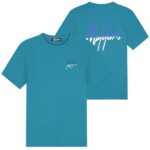 Malelions Split Slim T-shirt Blauw