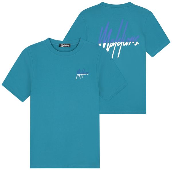 Malelions Split Slim T-shirt Blauw