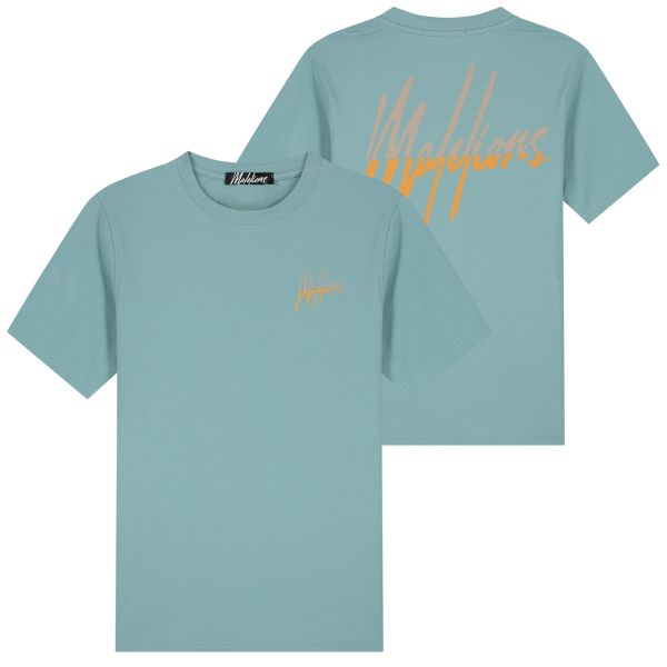 Malelions Split Slim T-shirt Licht Blauw