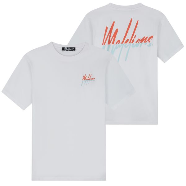 Malelions Split Slim T-shirt Wit