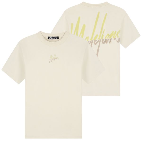 Malelions Split T-shirt Beige