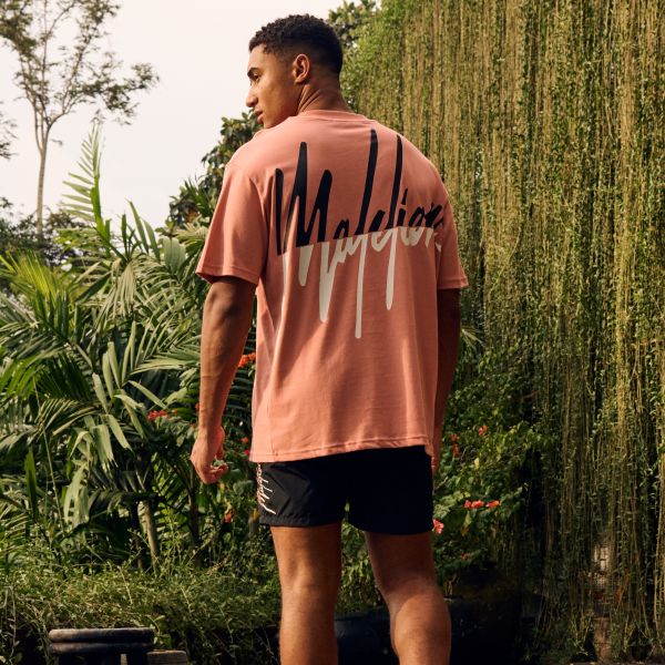 Malelions Split T-shirt Coral