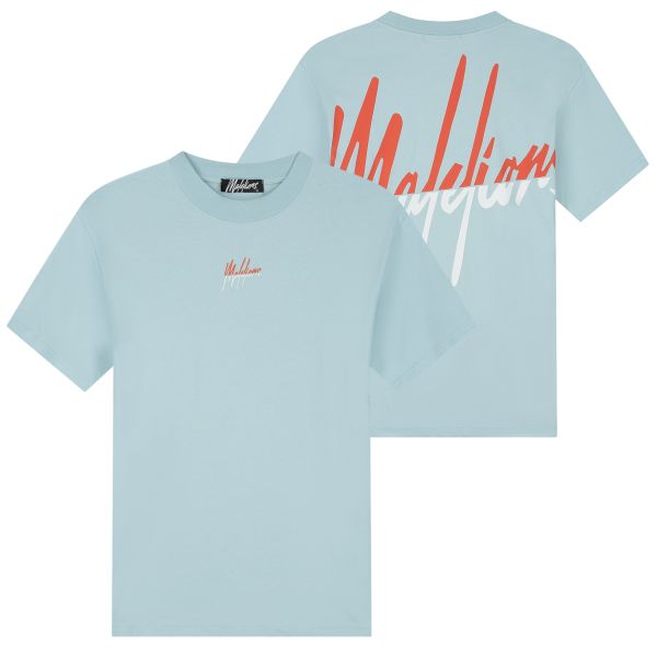 Malelions Split T-shirt Licht Blauw