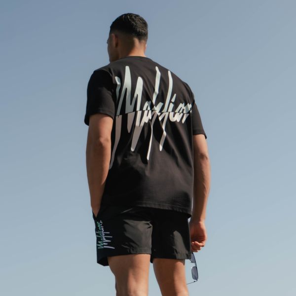 Malelions Split T-shirt Zwart