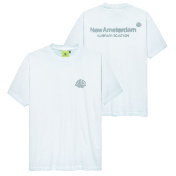 New Amsterdam Surf Association Sprayed Logo T-shirt Licht Blauw
