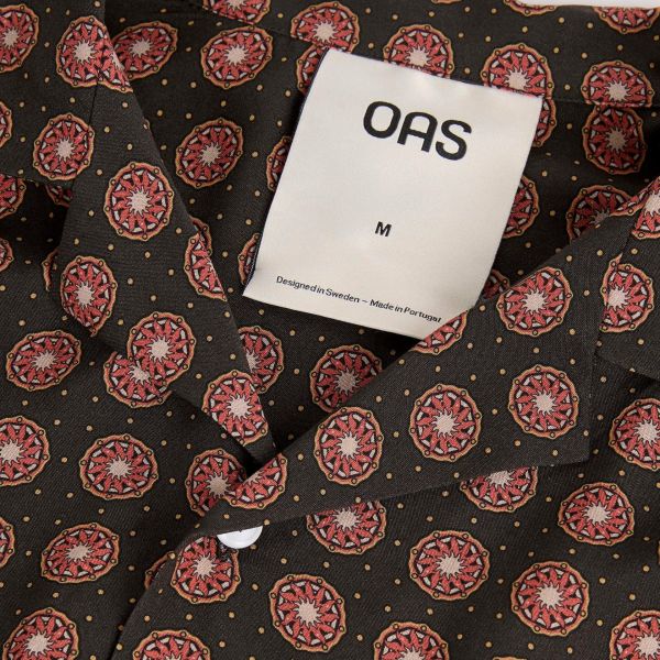 OAS Coffee Lumo Viscose Overhemd Zwart