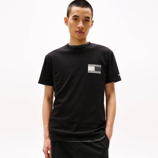Tommy Jeans Paisley Flag T-shirt Zwart