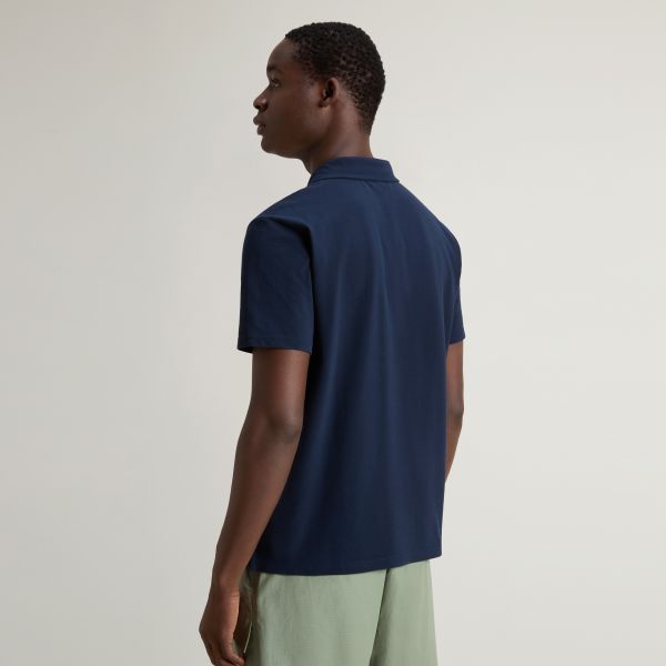 Woolrich Ice Cotton Polo Donker Blauw