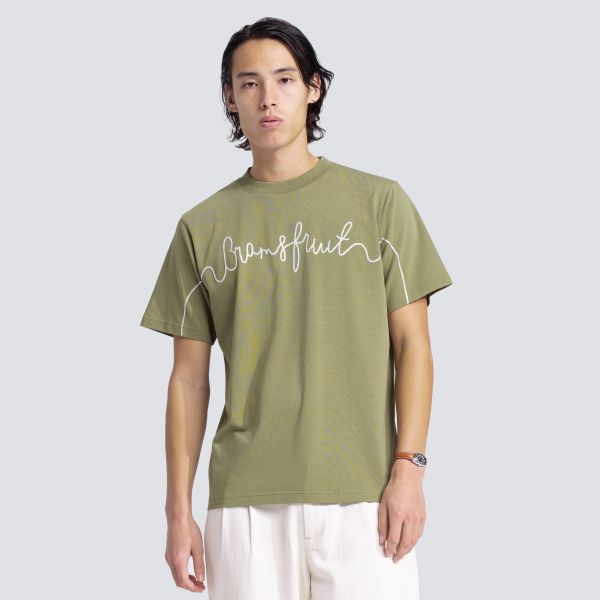 Bram's Fruit Garden Hose Chain Stitch T-shirt Licht Groen