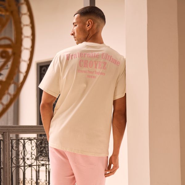 Croyez Fraternité T-shirt Off White/Roze