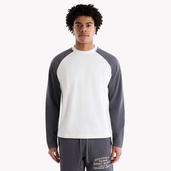 Saint Blanc Monogram Raglan Longsleeve T-shirt Wit/Antraciet