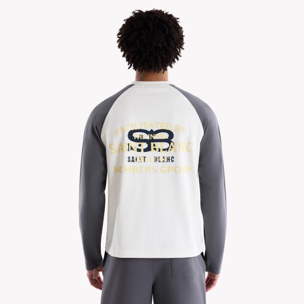 Saint Blanc Monogram Raglan Longsleeve T-shirt Wit/Antraciet
